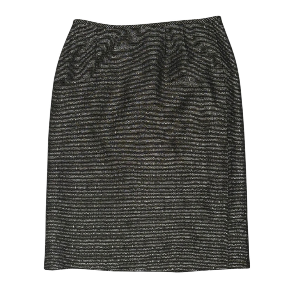 Evan Picone Professional Dress Elegant Black Metallic Silver Skirt-size 6P